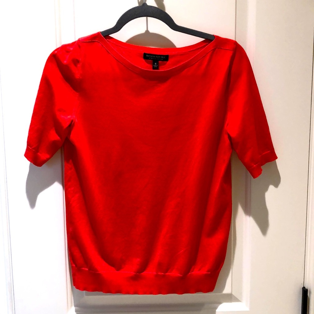 Coral short sleeve sweater